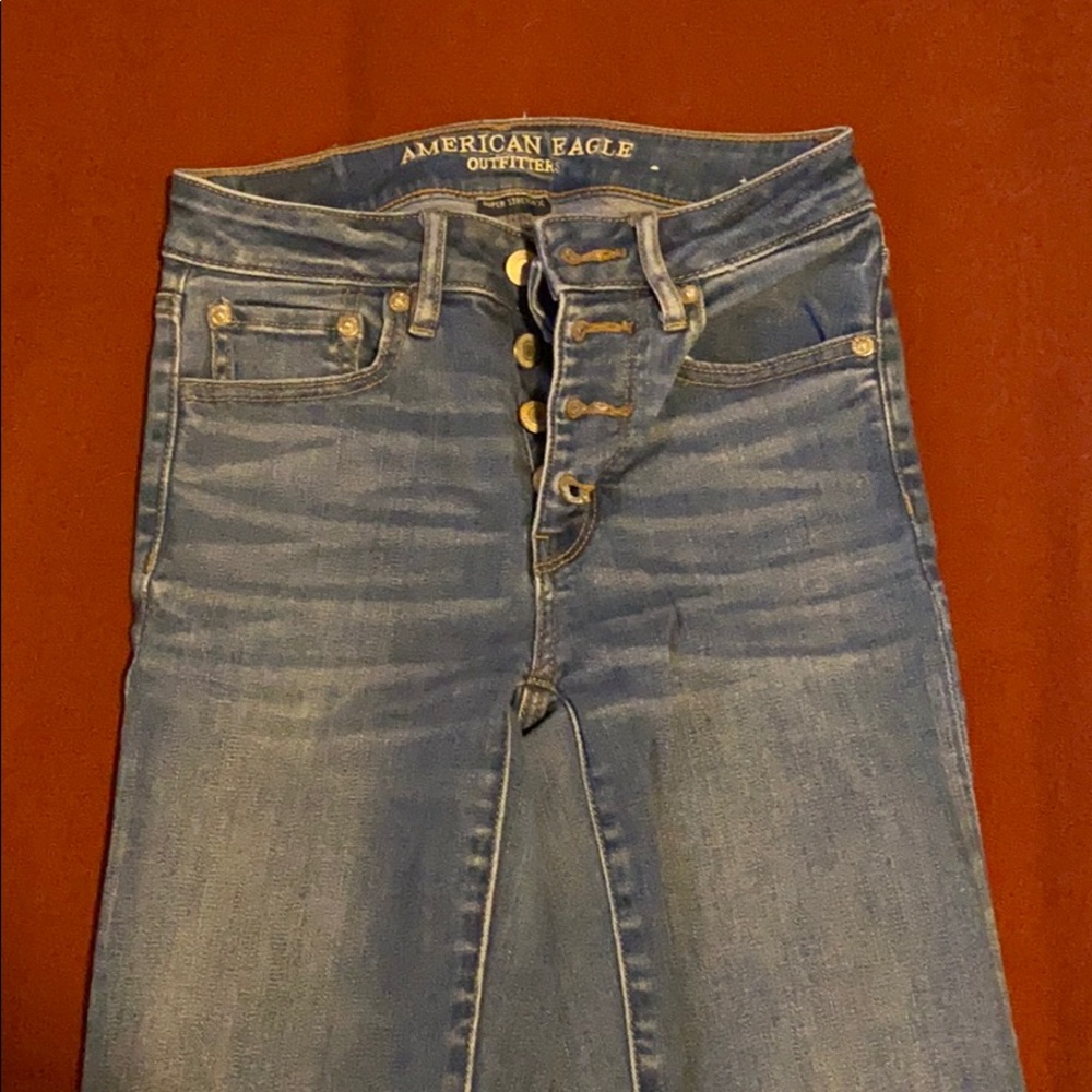 Button Fly Crop Flare American Eagle Jeans